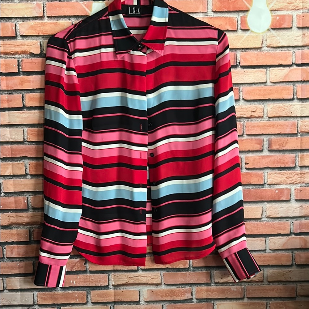 INC International Concepts Multicolor Silk Shirt